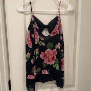 Floral Black and Pink Women's Top